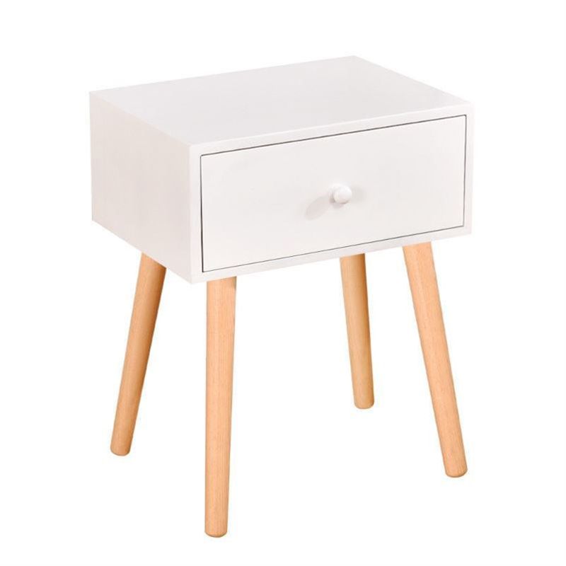 Modern 18 Inch H Nightstand Solid Wood 1-Drawer Night Table with Legs