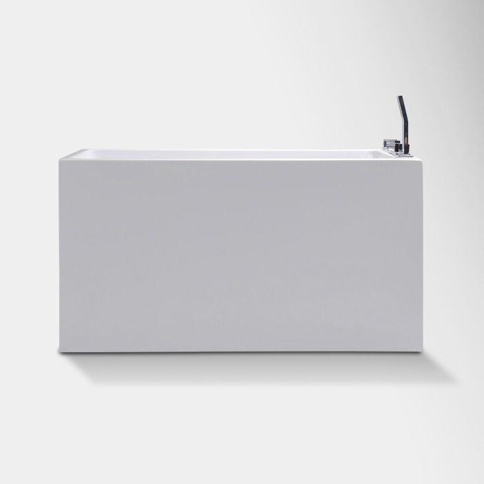 Back to Wall Bathtub Antique Finish Soaking Rectangular Modern Tub