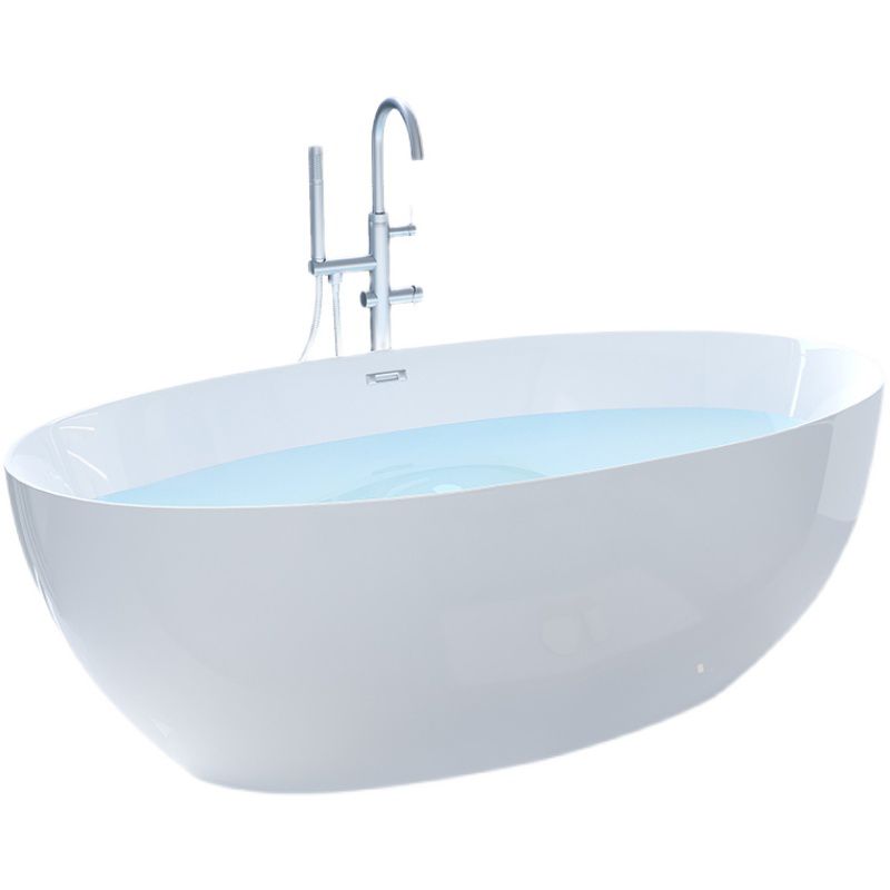 Oval Freestanding Soaking Bathtub Antique Finish Modern Bath Tub