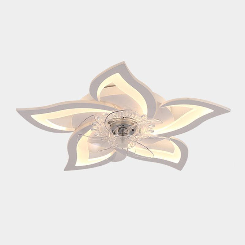 Metal Flower Shape Ceiling Fan Modern Style 5 Lights Ceiling Fans Fixtures