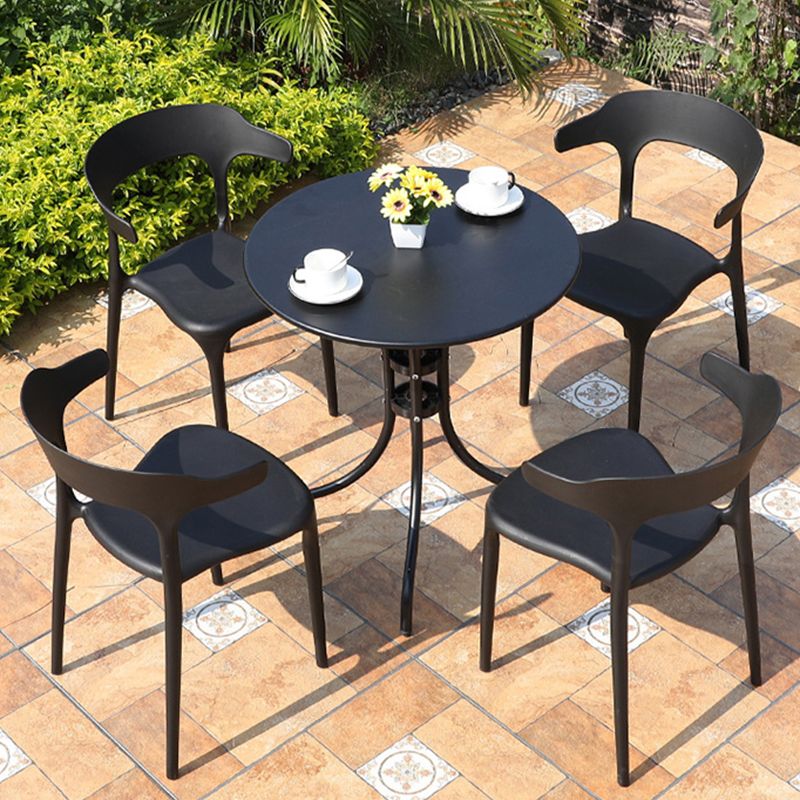 Contemporary Open Back Side Chair Plastic Outdoors Dining Chairs