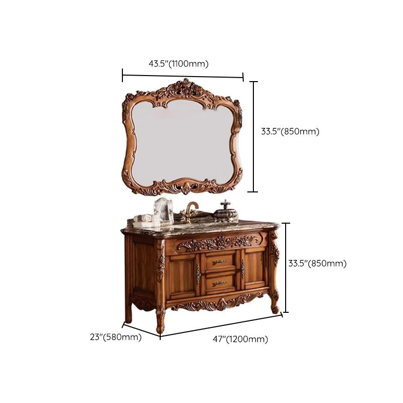 Freestanding Bathroom Vanity Set 2 Doors Single Sink Glam Drawers Vanity with Mirror