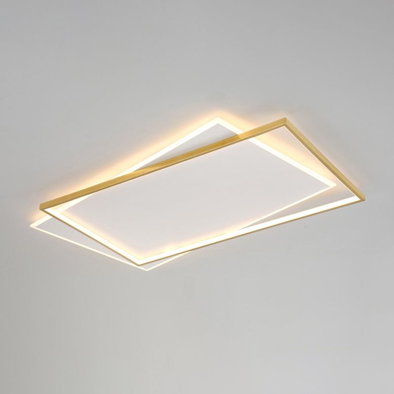 Modern Metal Flush Mount Geometric Shape Ceiling Light with Acrylic Shade