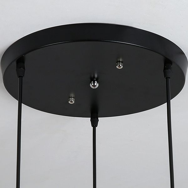 Geometrische Hanglampe mit geschnitzten Metallschatten Industrial 3 Lichter Küche Anhänger Licht