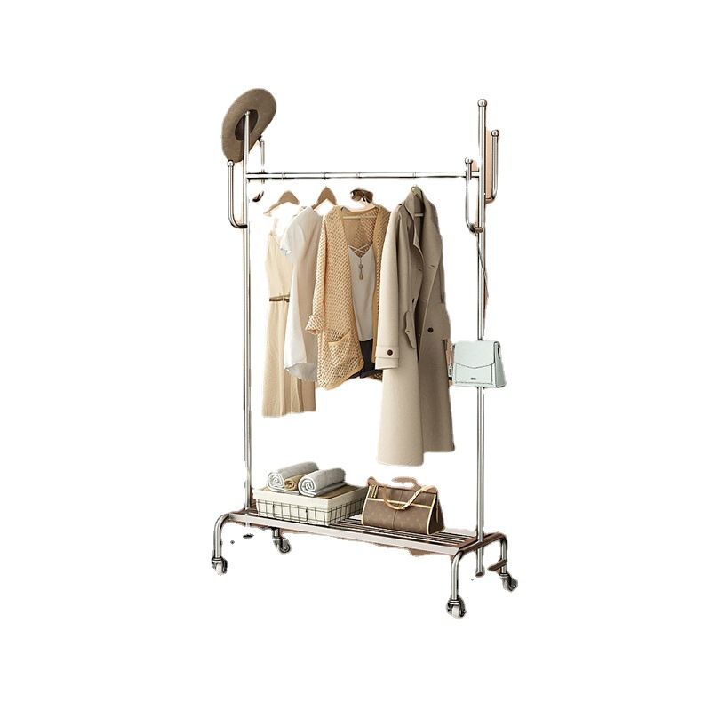 Coat Rack Metal Storage Shelves Hanging Rail Coat Tree Living Room