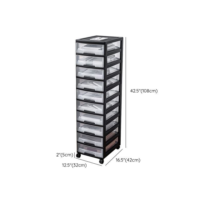 Transparent Filing Cabinet Vertical Modern Plastic Drawers File Cabinet