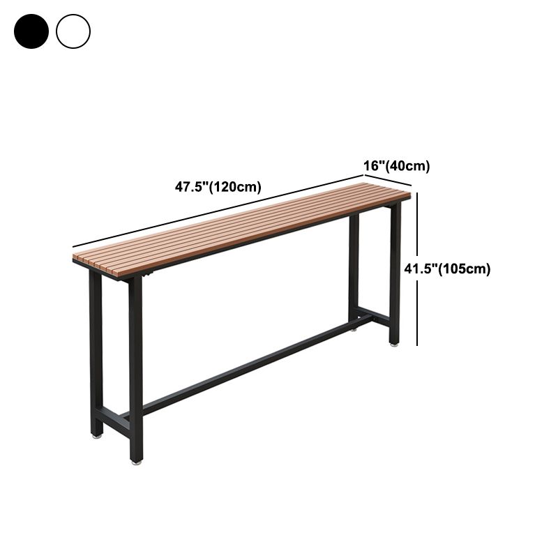 Brown Rectangle Bar Table Contemporary Bar Table with Trestle Base