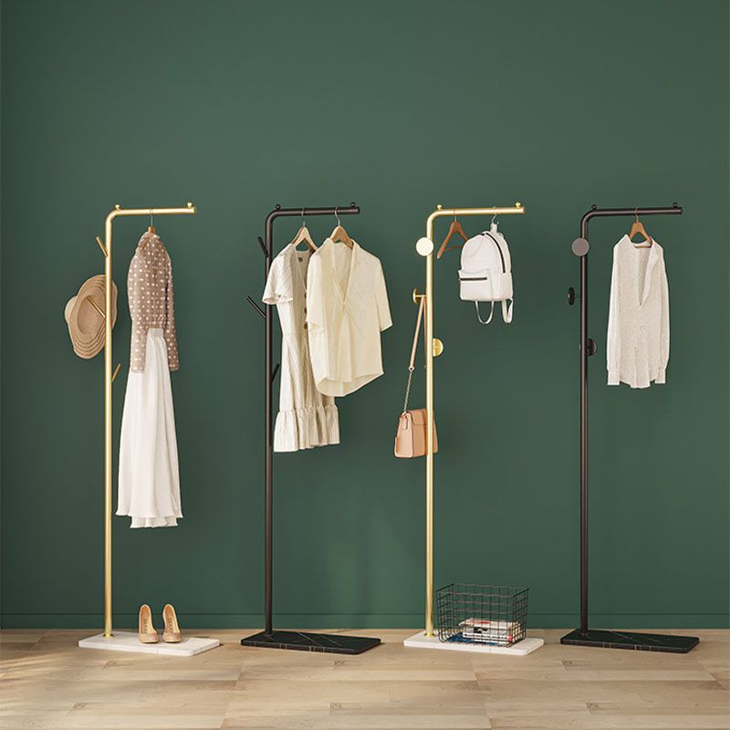 Luxurious Coat Rack Bedroom Metal Clothes Hanger with Coat Hooks