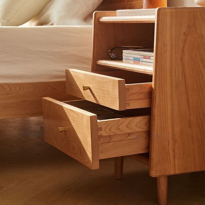 Contemporary Bedside Cabinet Solid Wood Night Table for Bedroom