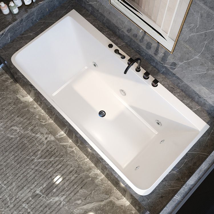 Modern Rectangular Bath Drop-in Acrylic Soaking White Bathtub