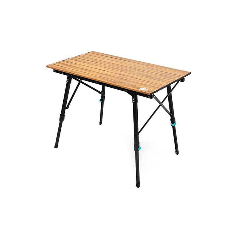 Metal Foldable Camping Table Brown/Black Contemporary Lift Table