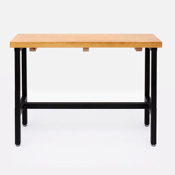 Industrial Bar Dining Table Solid Wood Bar Dining Table with Trestle Base