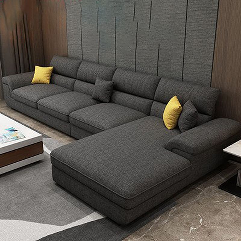 Pillow Top Arm Sectional Contemporary Sectional with Removable Cushions for Living Room