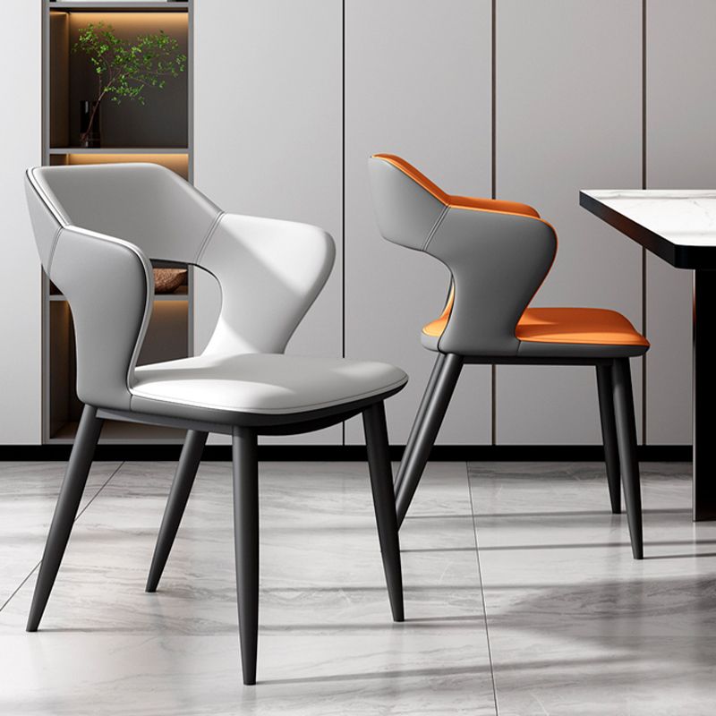 Modern Style Dining Chair Leather Wingback Arm Chair for Dining Room