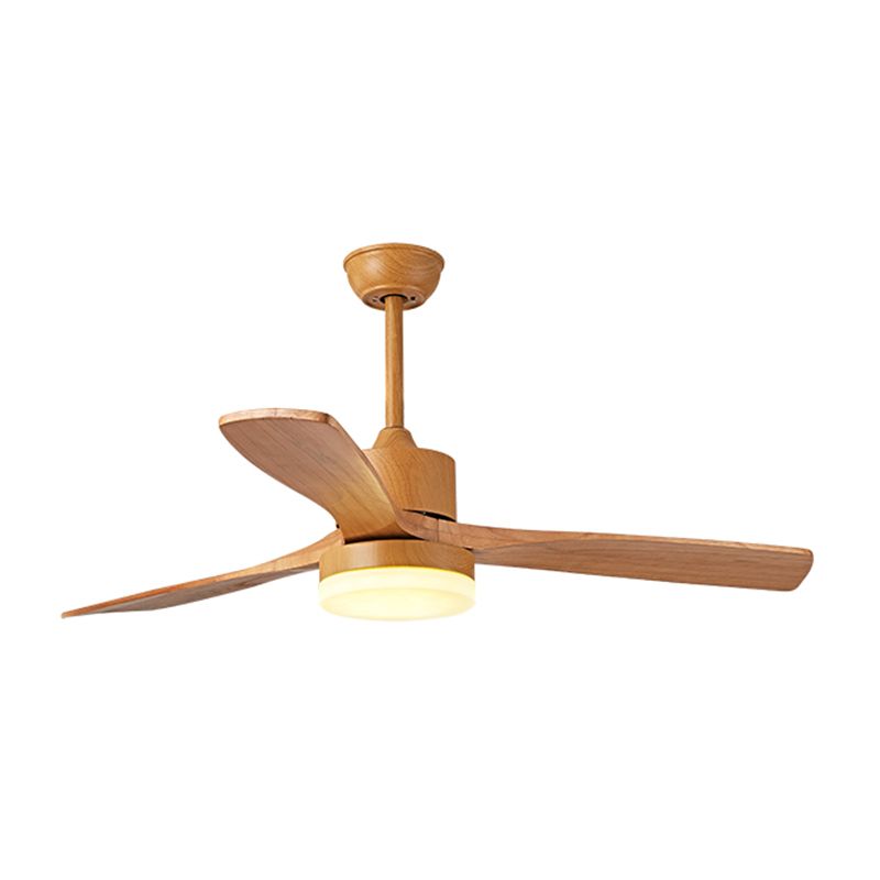 Nordic Style LED Ceiling Fan 52" Wooden Fan Lighting for Living Room