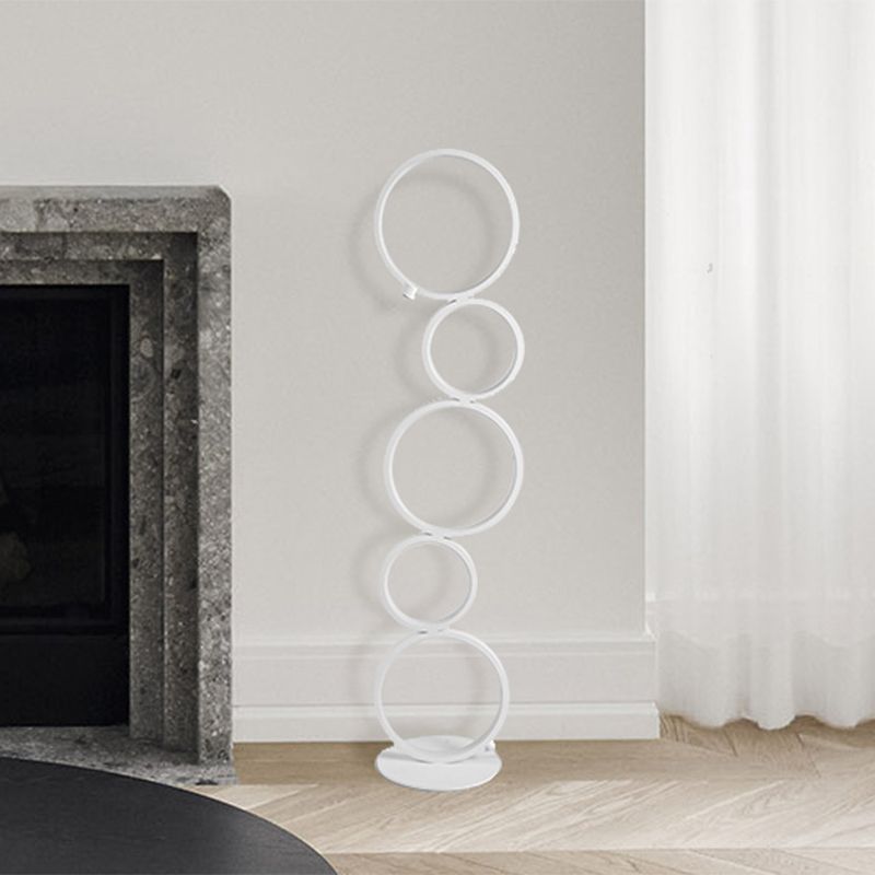 Acrylic Bubble Floor Reading Lighting Modernist Black/White LED Standing Lamp in Warm/White/Natural Light