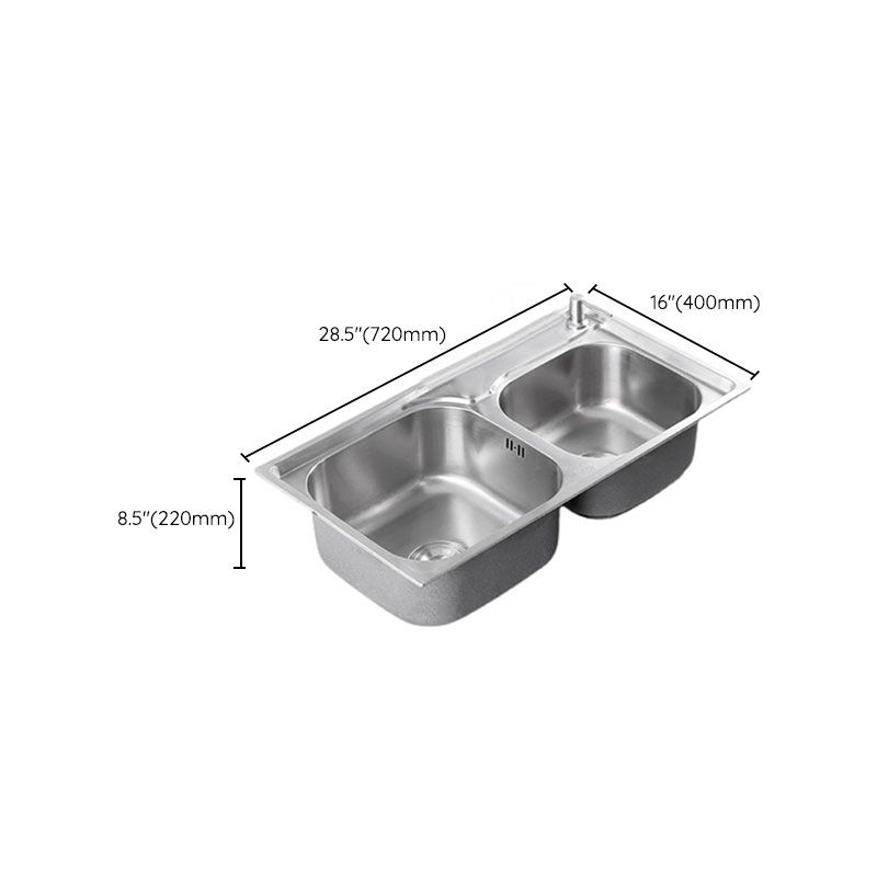 Modern Style Kitchen Sink Stainless Steel Noise-cancelling Design Kitchen Double Sink