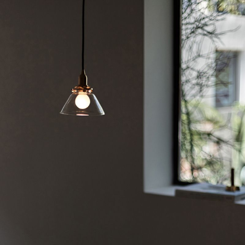 Klar 1 leichte Kegelanhängerlampe Industrielle minimalistische Glashängelampe für Wohnzimmer