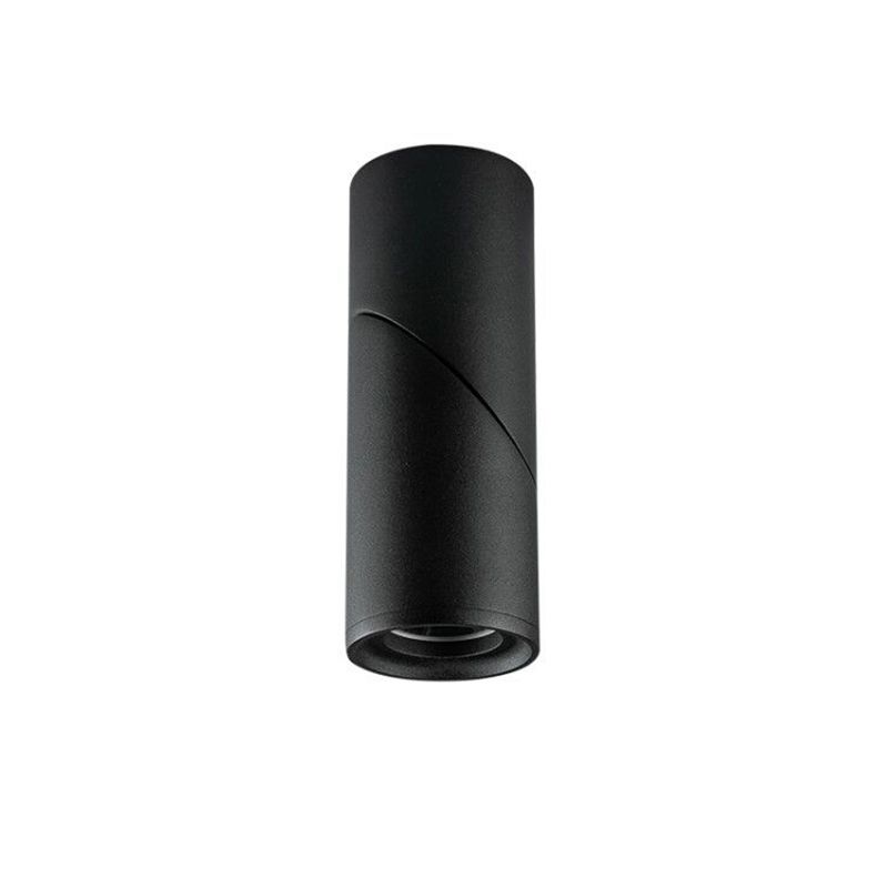 Lámpara empotrada LED de tubo negro mate, lámpara de techo empotrada de aluminio sencilla para sala de estar