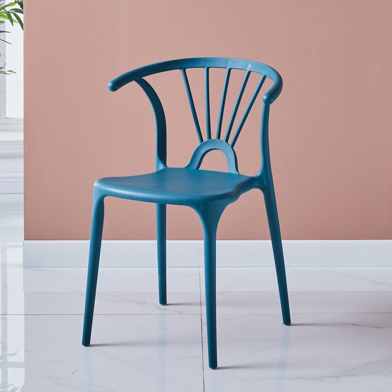 Scandinavian Plastic Indoor-Outdoor Chair Windsor Back Side Chair