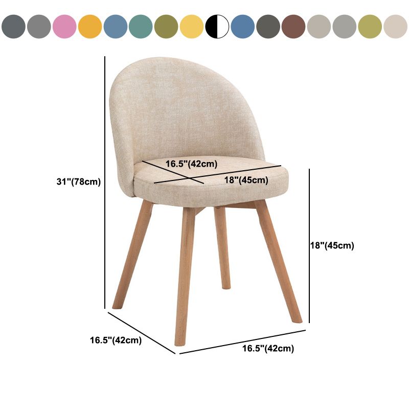 Contemporary Linen Dining Chair Parsons Chair in Matte Finish for Home