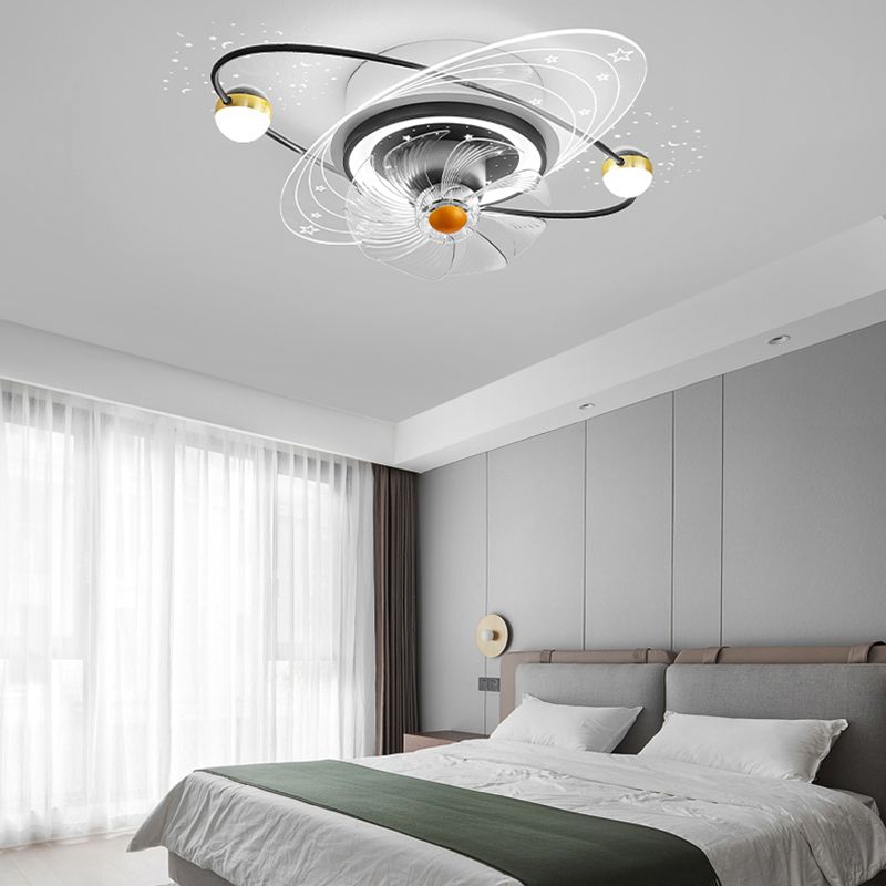 Black and Gold Ceiling Fan Minimalist Interior LED Fan Ceiling Lighting Fixture