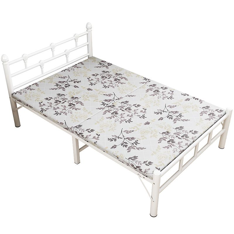 Scandinavian Standard Bed Metal Slat Headboard Kids Bed in White