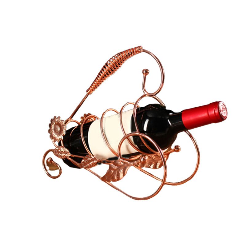 Industrial Metal Wine Rack Free-Stand Tabletop Wine Bottle & Glass Rack for Kitchen