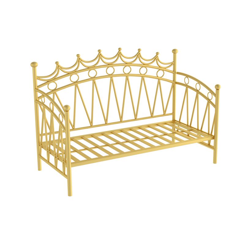 Scandinavian Iron Frame Daybed with Open-Frame Headboard and Guardrail