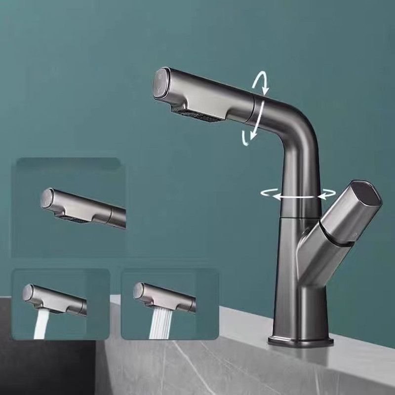 Modern Centerset Bathroom Faucet Solid Color Copper Vessel Sink Faucet