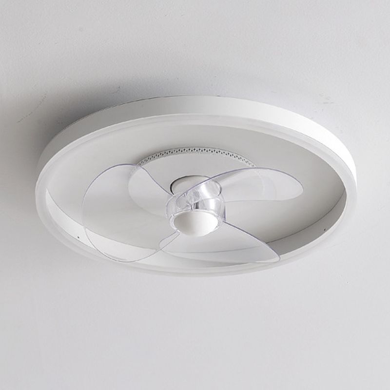 Modernism 2-Light White Ceiling Fan Lamp LED Metallic Ceiling Fan Light