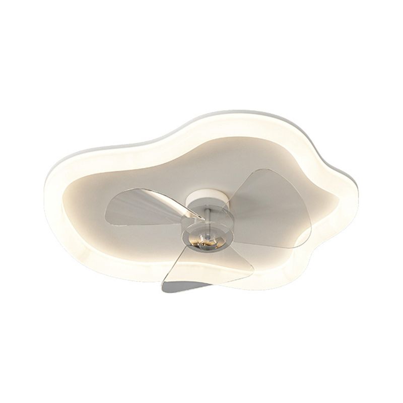 Cloud Shape 1 - Light Fan Mounted Fixture White Iron and Acrylic Ceiling Fan