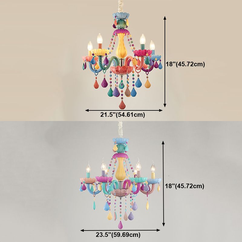 Multi Light Bandle Branch Hanging Light Modern Style Crystal Prowing Lighting pour chambre à coucher