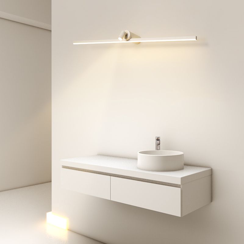 Iluminación de tocador lineal de metal simplicidad de pared LED aplique con foco para el baño