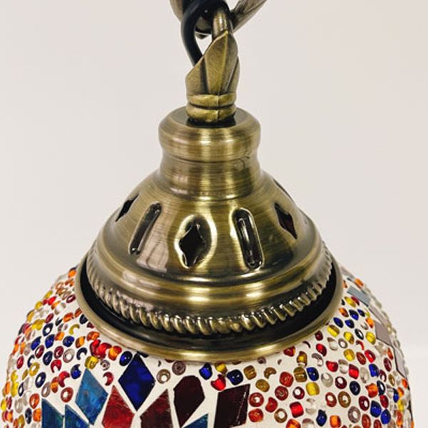 Turkish Style Glass Table Lamp Vintage Moroccan Desk Lamp Fixture for Bedside