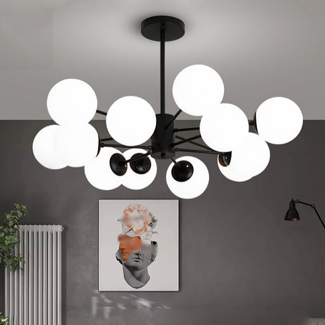 Simple Pendant Lighting Fixture Modern Style Glass Ball Shade Hanging Chandelier