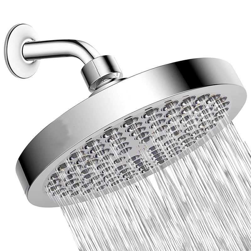 Contemporary Round Fixed Shower Head Wall-Mount Silver Shower Head