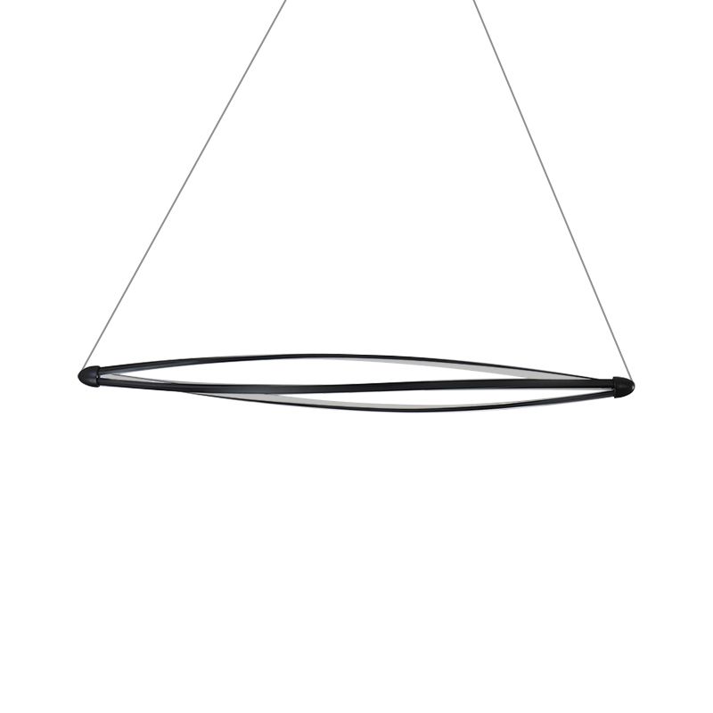 Spiral Hanging Lamp Kit Modern Acrylic LED Black/White Ceiling Pendant in Warm/White/Natural Light