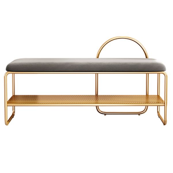 Glam Seating Bench Cushioned Shoe Storage Rectangle Entryway and Bedroom Bench