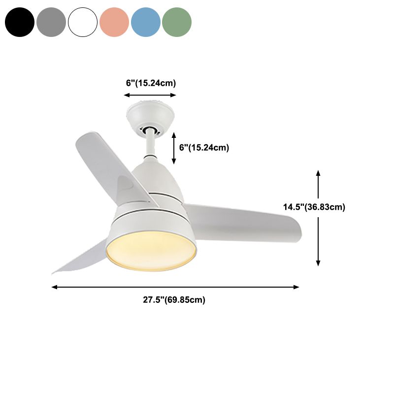 Nordic Style Iron Ceiling Fan Lamp Colorful Ceiling Fan Light for Children Room