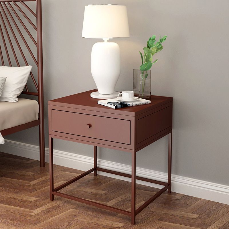 1-drawer Metal Nightstand Modern Bedside Cabinet  ,21.7" Tall