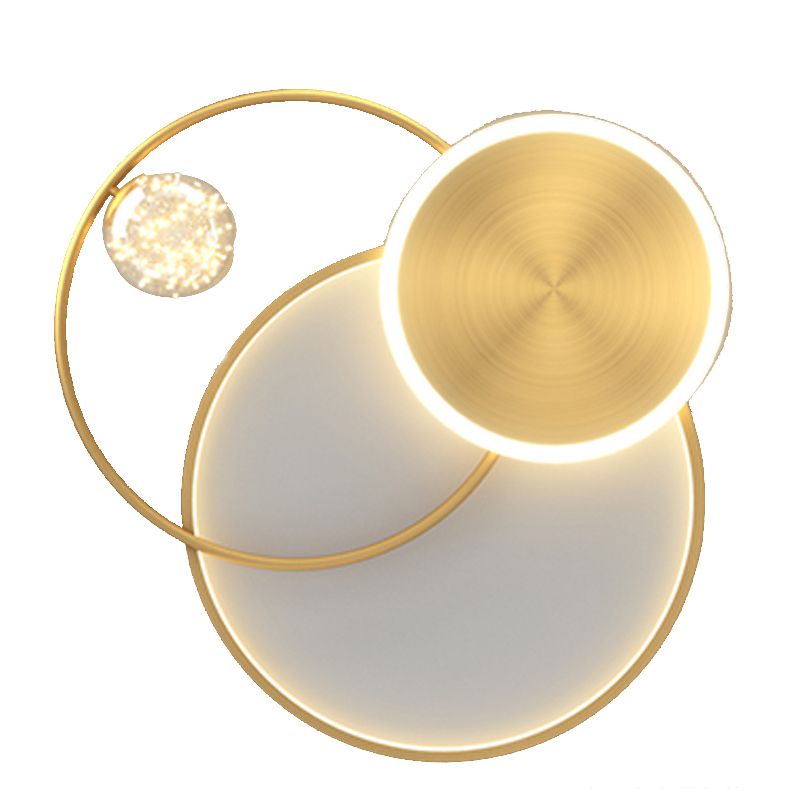 Gold 3-Light Ceiling Light Acrylic Circular Flush Mount for Bedroom