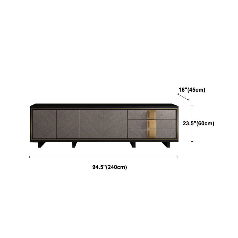 Contemporary TV Stand with Drawers Enclosed Storage TV Media Stand