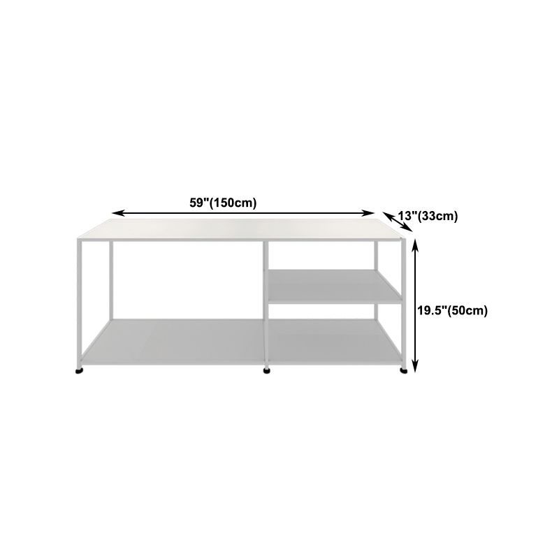 Industrial Metal TV Stand Open Storage TV Stand Console with Open Shelving