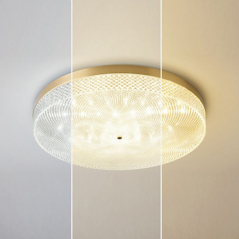 Modern Flush Light Round Ceiling Lighting with Brass and Acrylic for Bedroom