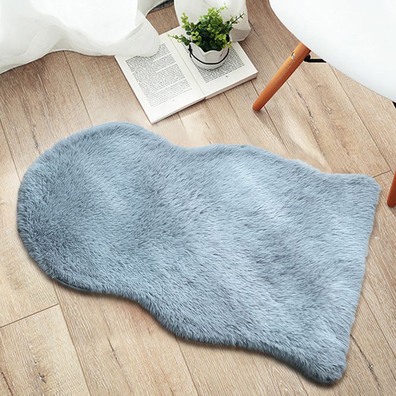 Irregular-Shape Plain Rug Multi Colored Nordic Rug Plush Pet-Friendly Anti-Slip Backing Washable Rug for Room