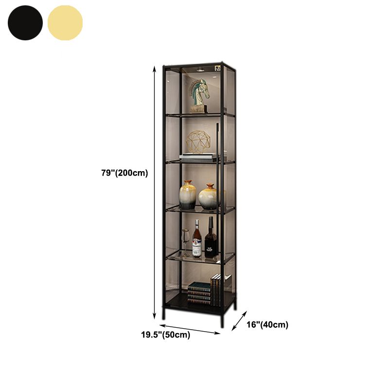 Glam Curio Cabinet Glass Doors Display Cabinet with Door for Living Room