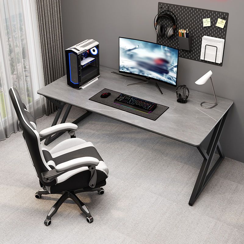 Modern Stone Gaming Desk Rectangular 29.53" Tall Computer Desk