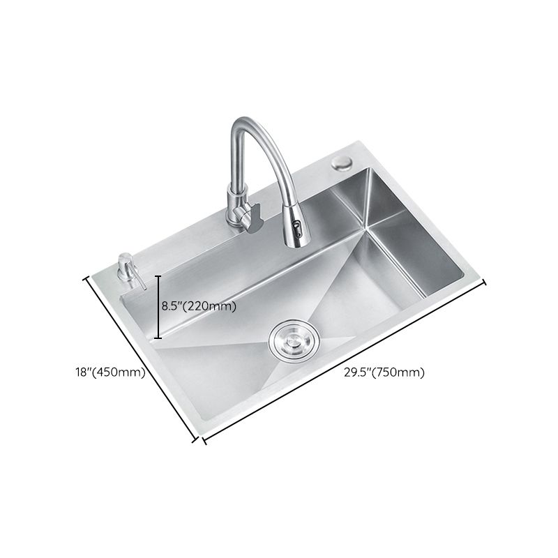 Classic Style Kitchen Sink Stainless Steel Colorfast Kitchen Sink with Drain Strainer Kit