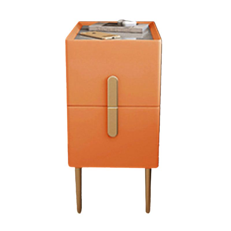 Contemporary Rectangular Bedside Cabinet with 2 Drawers for Bedroom